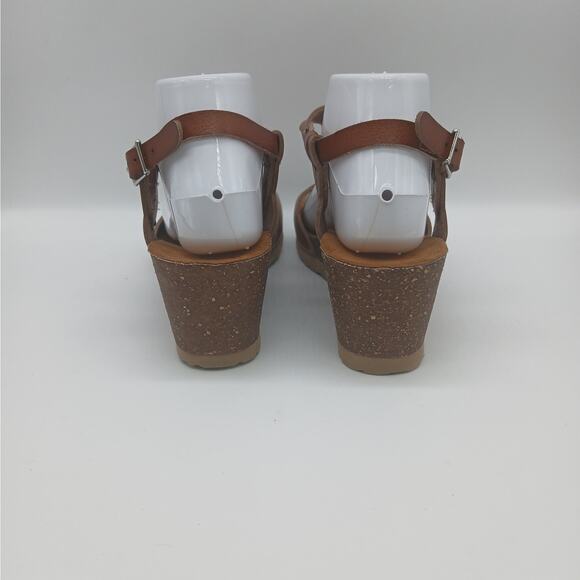 Bjorndal Luna Comfort Vegan Leather Wedge Boho Sandals Brown Size 8.5 NWOB - Picture 4 of 11
